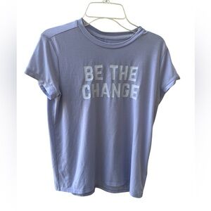 Athleta Girl Be The Change Short Sleeve Tee Shirt size Large 12 Blue 599424
